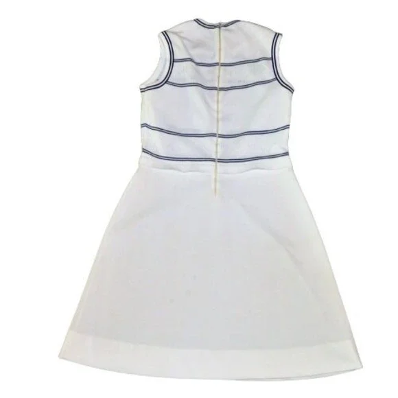 Vintage 1960s MCM White Pointelle Polyester Tennis Mini Sleeveless Dress